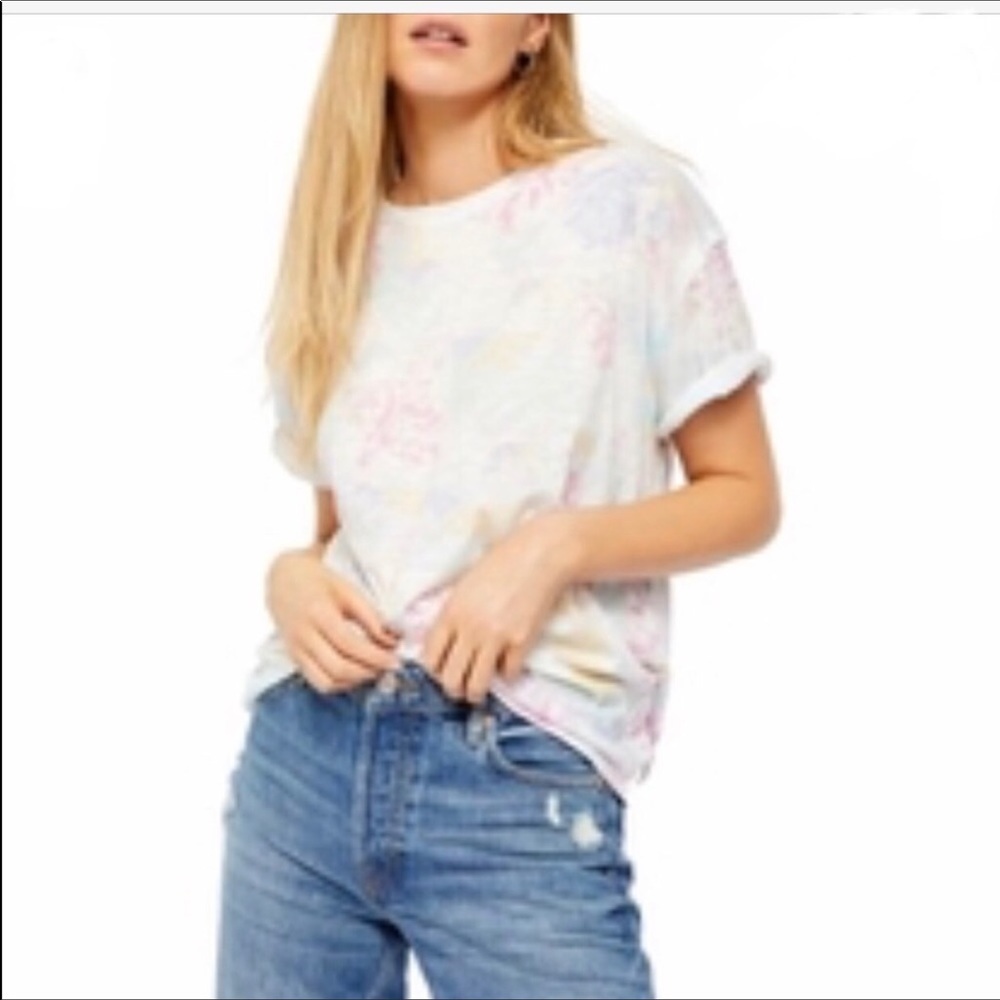Free People NWT Cloud Combo Printed Tee